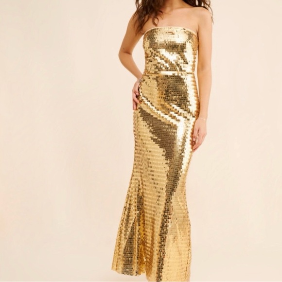 Simon Miller Dresses & Skirts - Simon Miller Gold Sequin Sculpt Dress